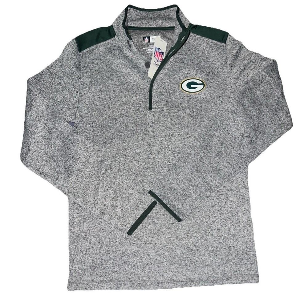 Green Bay Packers NFL Team Apparel Pullover Sweater Men's Small Gray Green NWT